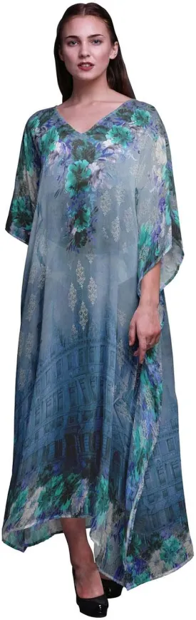 Mughal Monuments Beach Kaftan Bikini Cover up Women Maxi Dress Long Caftan