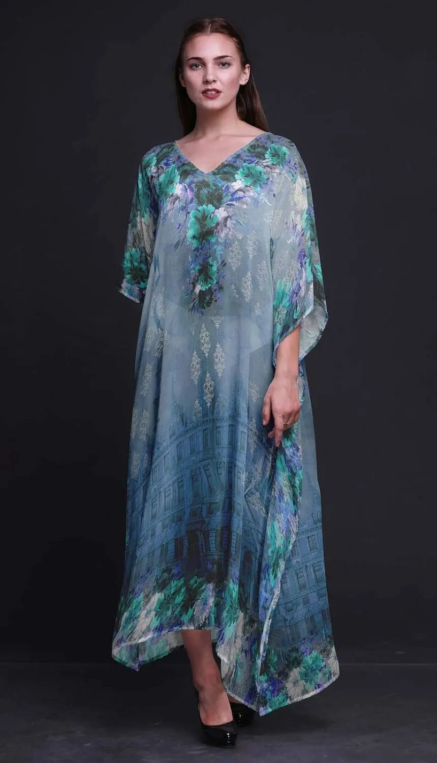 Mughal Monuments Beach Kaftan Bikini Cover up Women Maxi Dress Long Caftan
