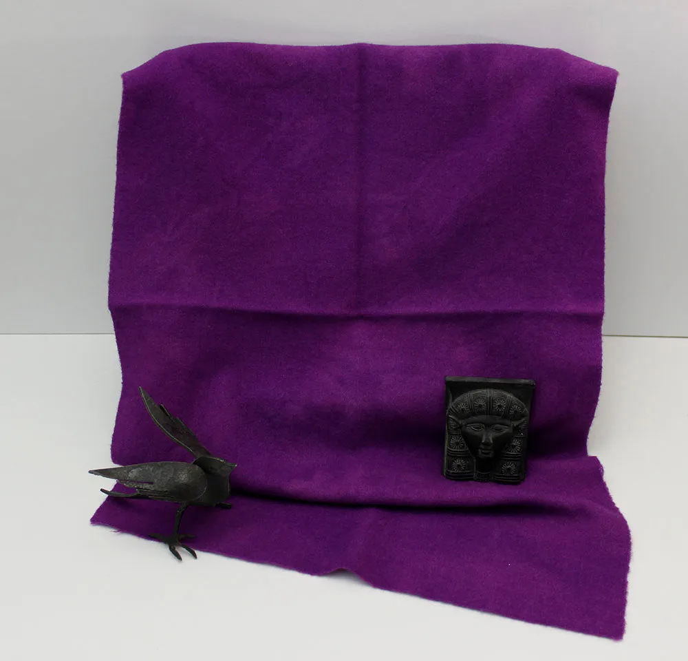 PURPLE Hand Dyed Fat EIGHTH Wool Fabric for Wool Applique and Rug Hooking