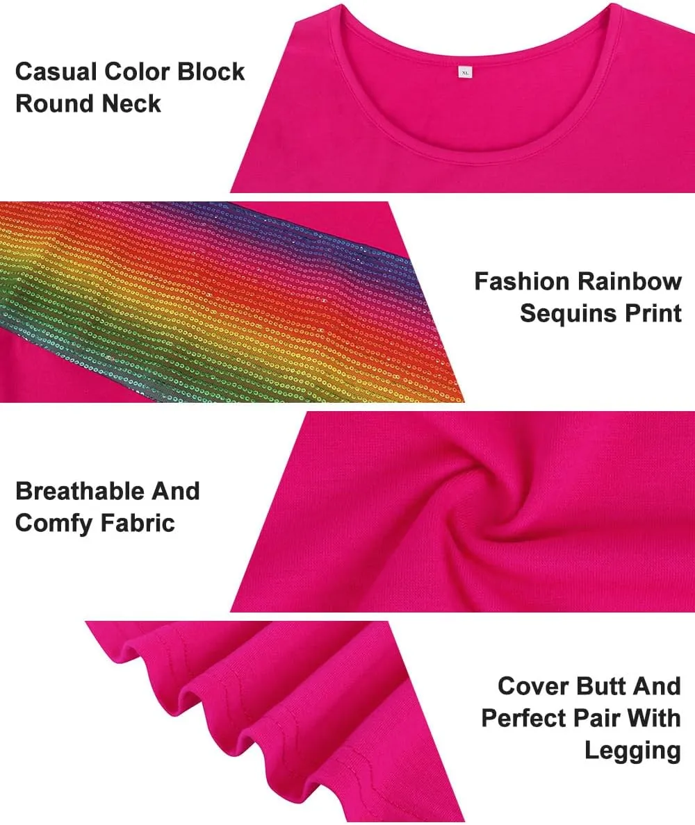 RITERA Plue Size Tops for Women Short Sleeve Crewneck Summer Casual Tshirts Oversized Loose Fit Tunic Blouses XL-5XL