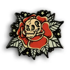 Rose Skull Pin