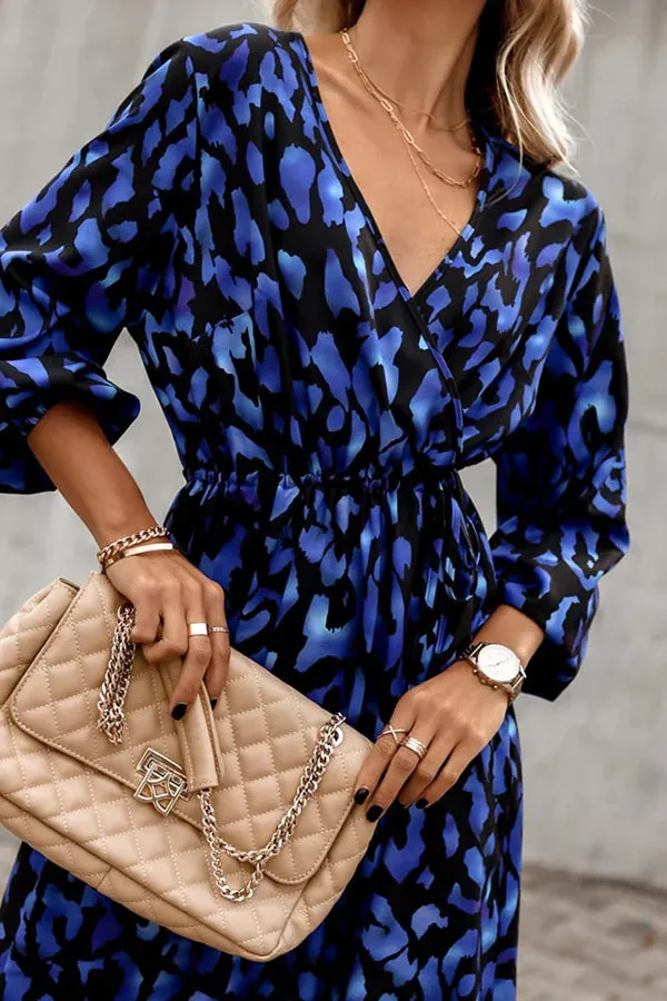 Same Old Song Leopard Print Slit Midi Dress