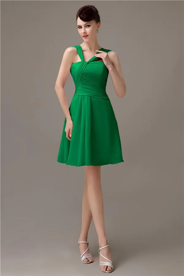 Simple A-line Knee-length Chiffon Bridesmaid Dresses