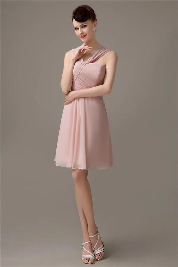 Simple A-line Knee-length Chiffon Bridesmaid Dresses