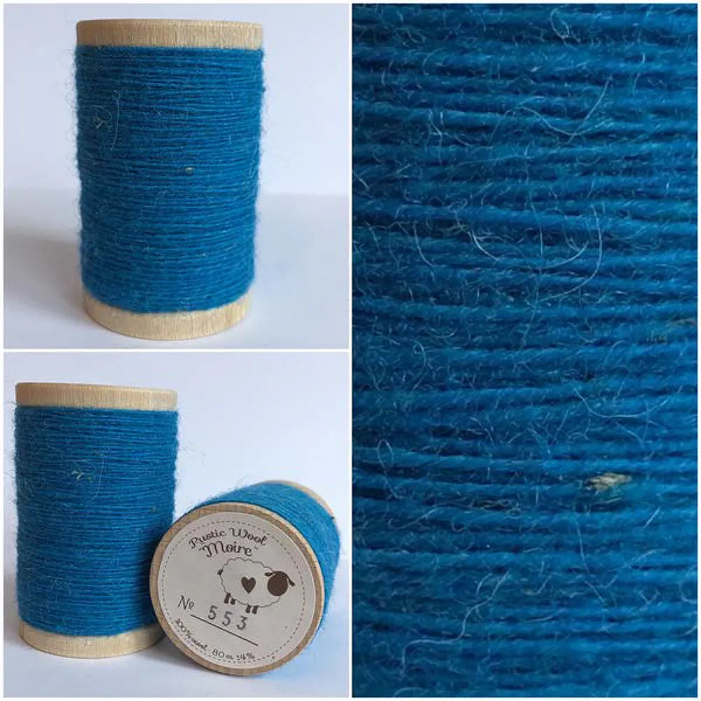SKY BLUE Hand Dyed HALF YARD Wool Fabric for Wool Applique and Rug Hooking