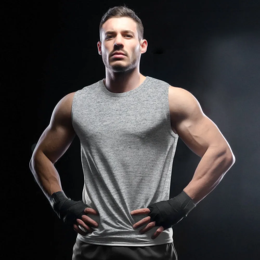 Sleeveless T shirt - Grey Melange