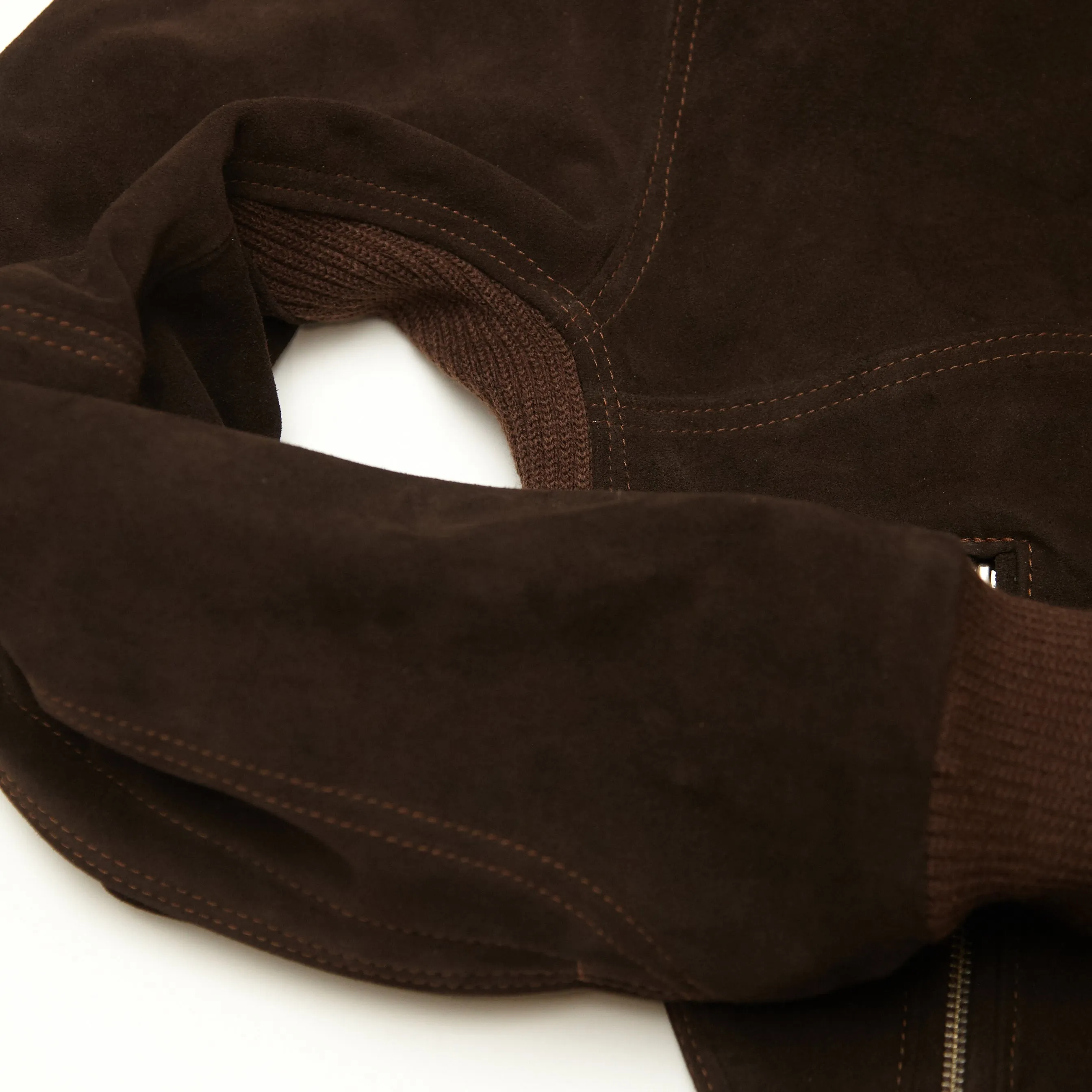 THE MARCY Suede Bomber - CHOCOLATE