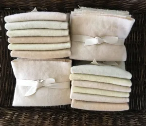 VINTAGE LACE Six Pack of Hand Dyed Wool Bundle for Rug Hooking & Wool Applique