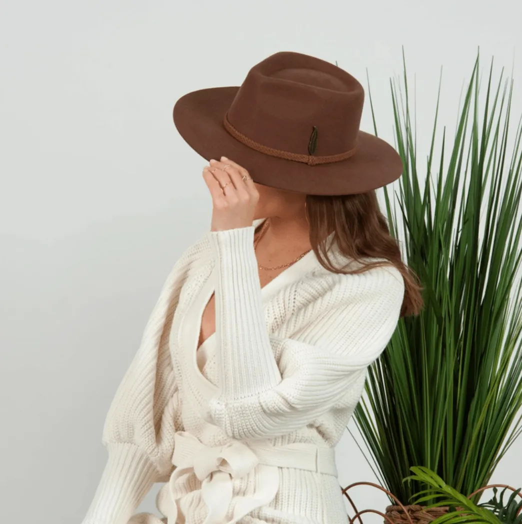 Wool Fedora with Trim