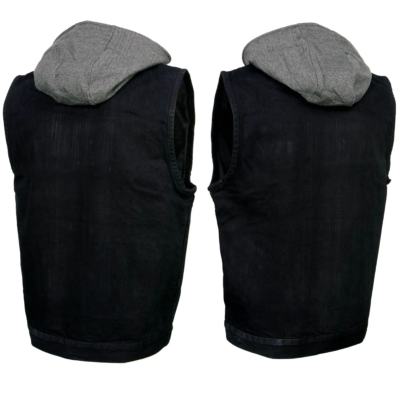 Xelement XS13050 Men's 'Rustic' Black Denim Motorcycle Riding Vest