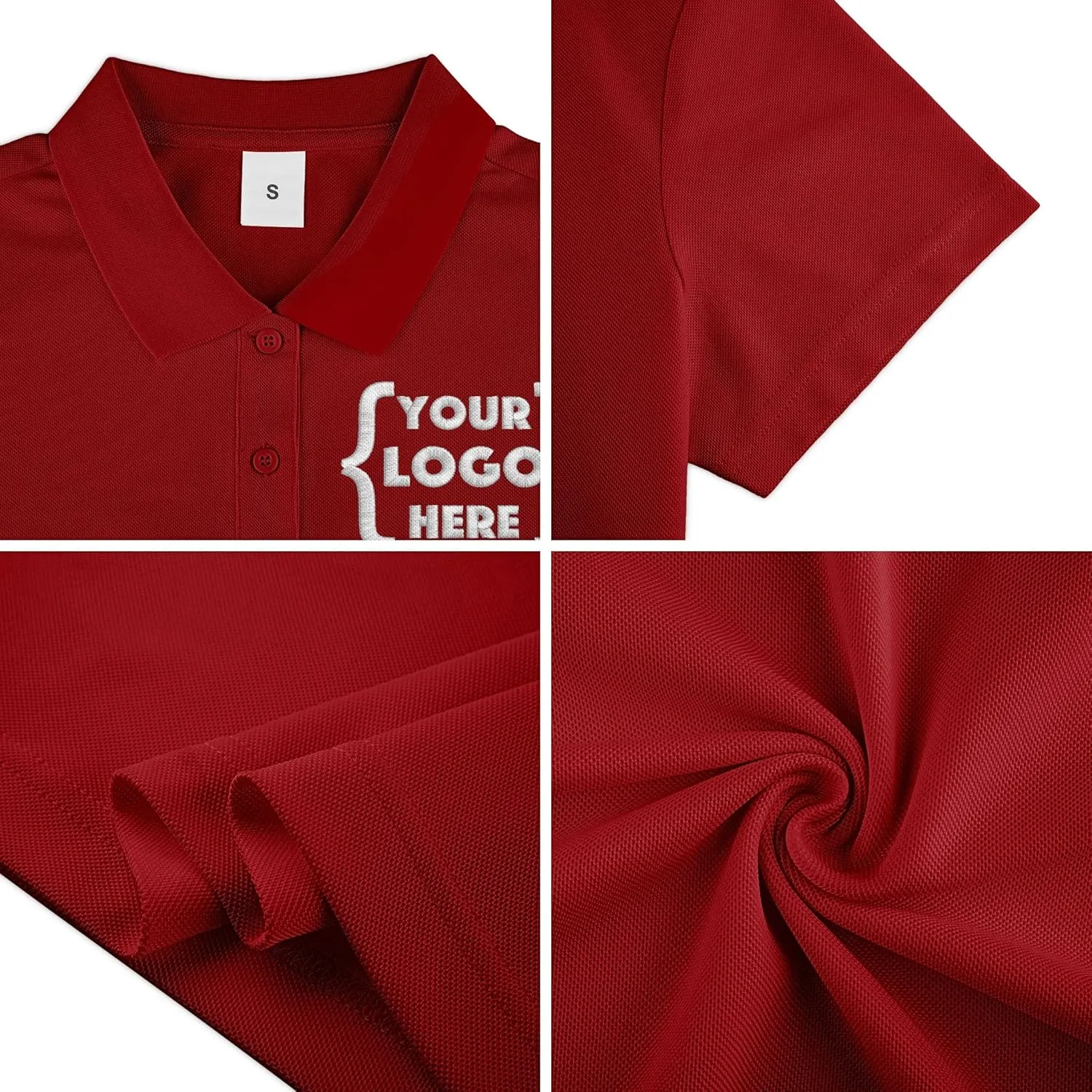 Xiovio Customize Custom Women's Polo Shirts Golf Tees | FrontBack Print, Embroidery Personalized with Text & Logo
