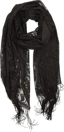 YOUR SMILE Ladies/Women's Lightweight Solid Color Fringe Lace Tassels Long Shawl Scarf For Spring Summer Fall